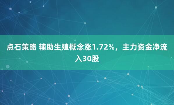 点石策略 辅助生殖概念涨1.72%，主力资金净流入30股