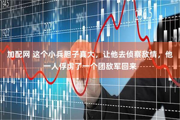 加配网 这个小兵胆子真大，让他去侦察敌情，他一人俘虏了一个团敌军回来